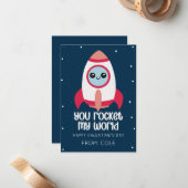 Correspondance Vous Rocketez Mon Monde Carte de la Saint-Valentin (Devant/Arrière en situation)