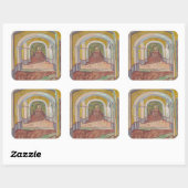 Corridor in de Asiel door Vincent Van Gogh Vierkante Sticker (Vel)