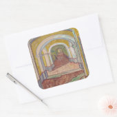 Corridor in de Asiel door Vincent Van Gogh Vierkante Sticker (Envelop)