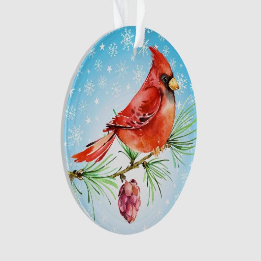 CORRIGÉ : Cardinal - Ornement d'oiseaux rouges (devant)