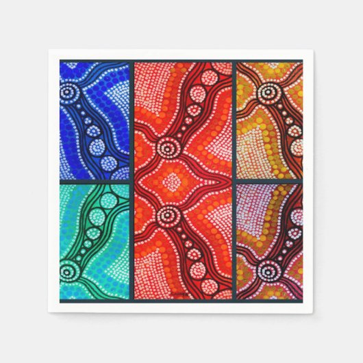 Corroboree paneel servetten (Voorkant)