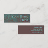 Corrosie "koper"-tekst aan de zijkant mini visitekaartje (Voorkant / Achterkant)