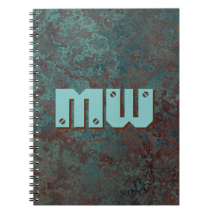 Corrosion "cuivre" carnet d'impression Monogramme