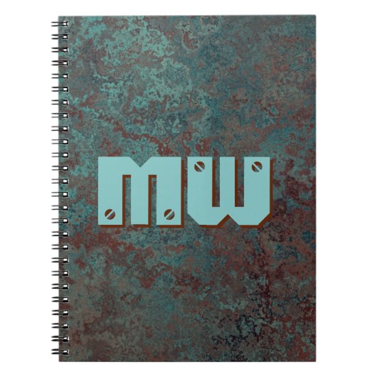 Corrosion "cuivre" carnet d'impression Monogramme (Devant)