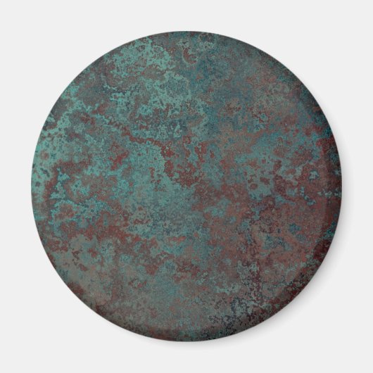 Corrosion "Cuivre" impression frigo aimant rond (Devant)