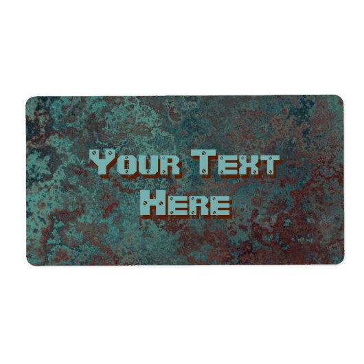 Corrosion "cuivre" imprimé étiquette grand (Devant)