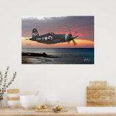 "Corsair at Sundown" Poster (Keuken)