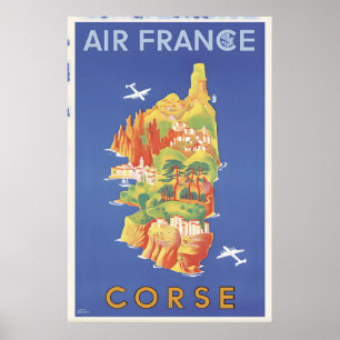 Corse France Affiche de voyage vintage Art personn