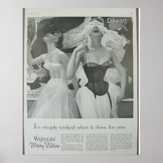 Corset Advertisement, Warners Merry Widow Poster (Voorkant)