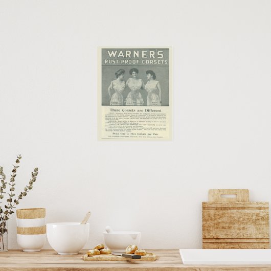  Corset Advertisement, Warners Rust Proof Poster (Keuken)