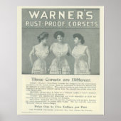  Corset Advertisement, Warners Rust Proof Poster (Voorkant)