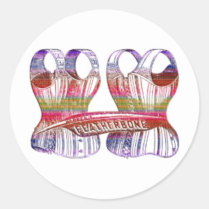 Corset Bustier Victoriaans Mode 1800s ondergoed Ronde Sticker