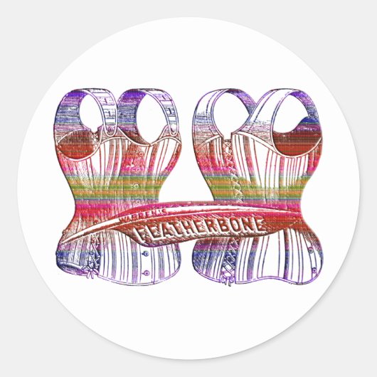 Corset Bustier Victoriaans Mode 1800s ondergoed Ronde Sticker (Voorkant)