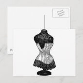 Corset-kledingformulier Briefkaart (Voorkant / Achterkant)