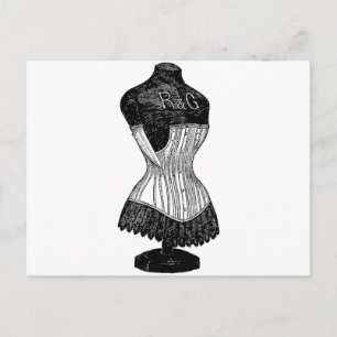 Corset-kledingformulier Briefkaart