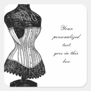  Corset-kledingformulier Vierkante Sticker