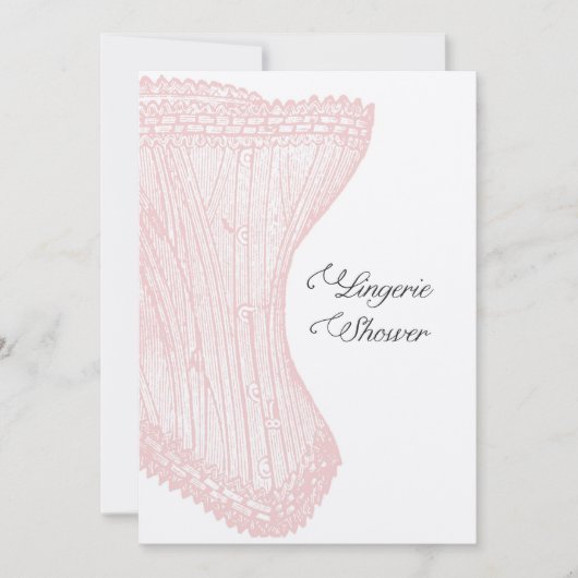 Corset Literaire Lingerie Douche Uitnodiging (Voorkant)