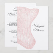 Corset Literaire Lingerie Douche Uitnodiging (Voorkant / Achterkant)