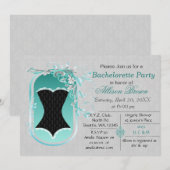 corset noir élégant invitation de la fête de bache (Devant / Derrière)