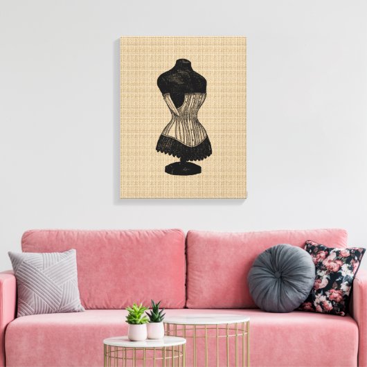  corset op canvas (Insitu (Woonkamer))