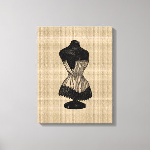 corset op canvas afdruk