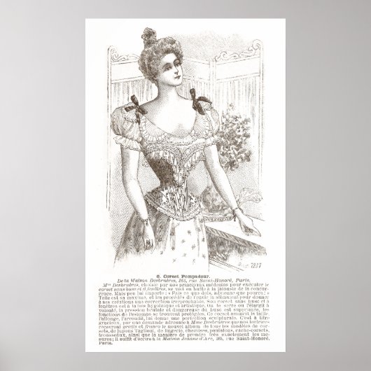 Corset Pompadour  Franse Lingerie Poster (Voorkant)