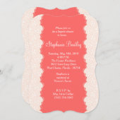 Corset Rose Et Corail Lingerie Douche Invitation (Devant / Derrière)