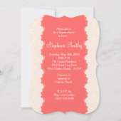 Corset Rose Et Corail Lingerie Douche Invitation (Devant)