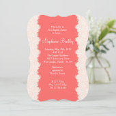Corset Rose Et Corail Lingerie Douche Invitation (Debout devant)