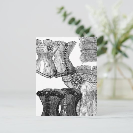 Corsets en meer corsets briefkaart (Staand voorkant)