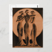  corsetten, drie grassen terra cotta briefkaart (Voorkant / Achterkant)