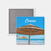 Corsica Calvi Citadel en Strand Souvenir Magneet (Voorkant / Achterkant)