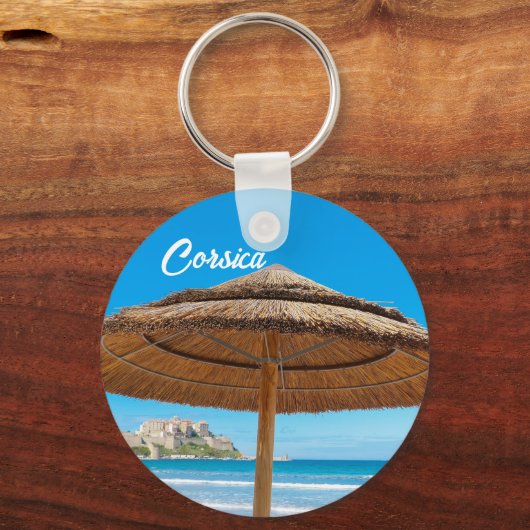 Corsica Calvi Citadel en Strand Souvenir Sleutelhanger (Achterkant)
