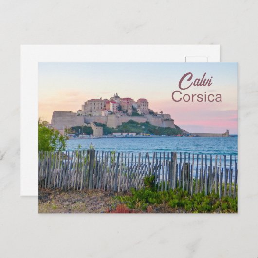 Corsica Calvi Zonsondergang Briefkaart (Voorkant / Achterkant)