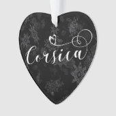 Corsica Flag Heart, Corsicaan, Frankrijk Ornament (voorkant)