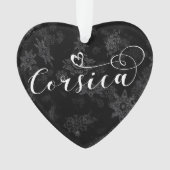 Corsica Flag Heart, Corsicaan, Frankrijk Ornament (voorkant)