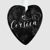 Corsica Flag Heart, Corsicaan, Frankrijk Ornament (voorkant)