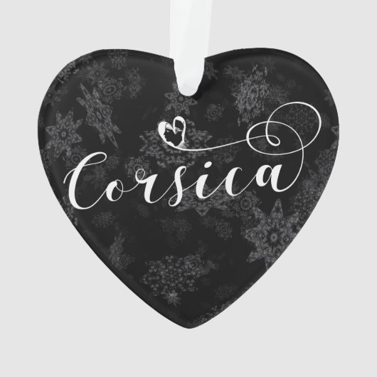 Corsica Flag Heart, Corsicaan, Frankrijk Ornament (achterkant)
