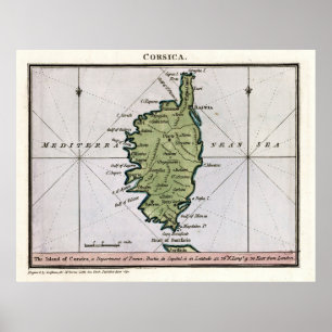 Corsica France Map (1801) Poster