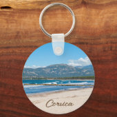 Corsica Frankrijk Strand en bergen Foto Souvenir Sleutelhanger (Voorkant)