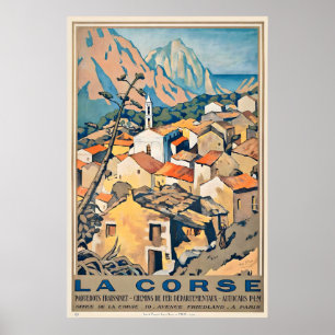Corsica Frankrijk Vintage Reisposter Poster