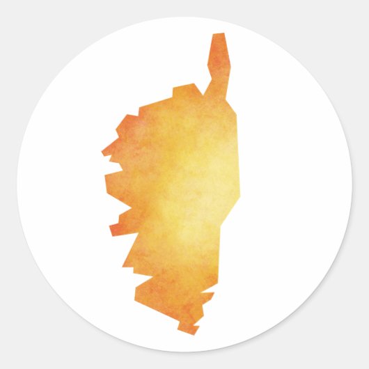 Corsica Kaart Ronde Sticker (Voorkant)