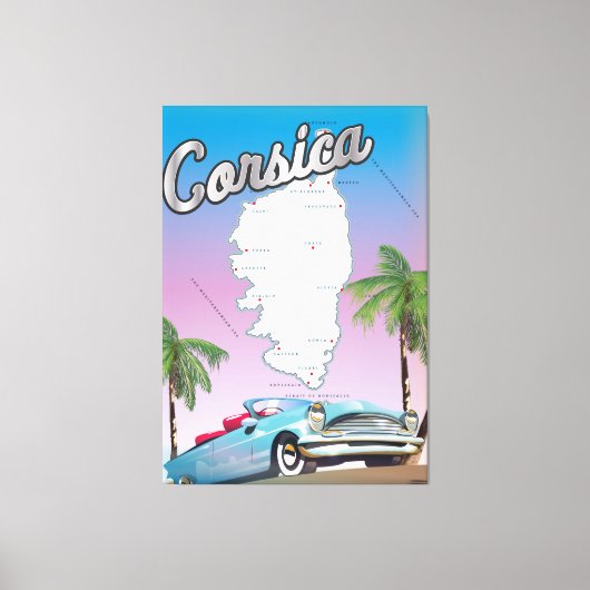 Corsica reisposter canvas afdruk (Voorkant)