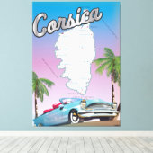 Corsica reisposter canvas afdruk (Insitu (Houten vloer))
