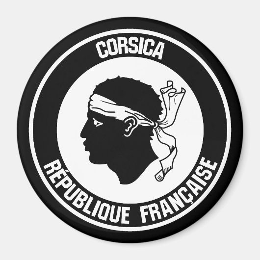 Corsica Round Emblem Magneet (Voorkant)