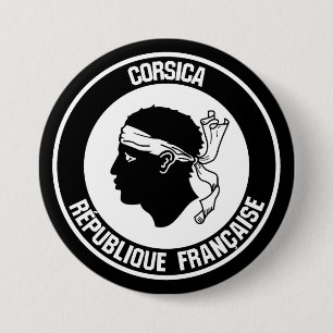 Corsica Round Emblem Ronde Button 7,6 Cm