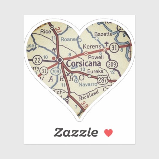 Corsicana  kaart sticker (Vel)