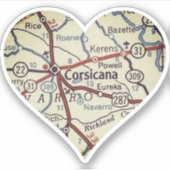 Corsicana  kaart sticker (Voorkant)