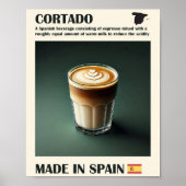 Cortado Coffee Wall Art, Spaans Espresso Drink Poster (Voorkant)