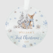 Corte Deer premier ornement de Noël acrylique (devant)